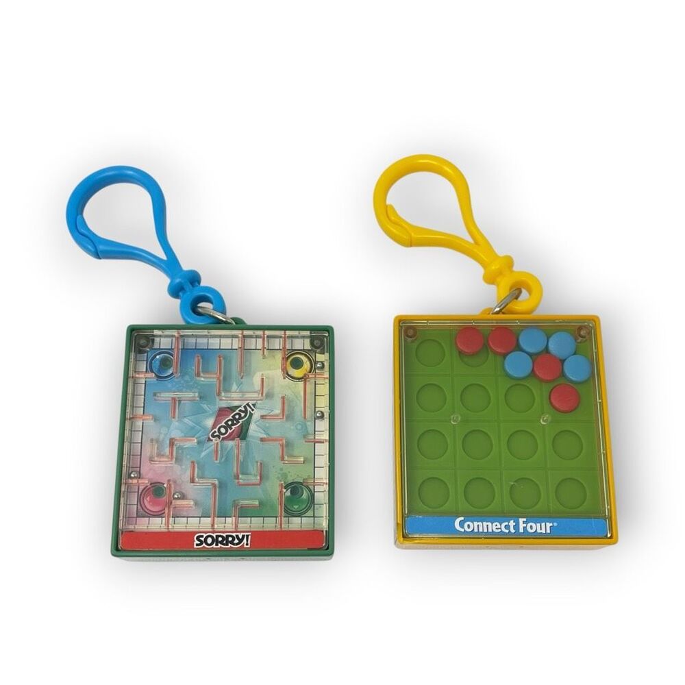 Hasbro Lot of 2 Travel Keychain Games Sorry & Connect 4 Vintage 2006
